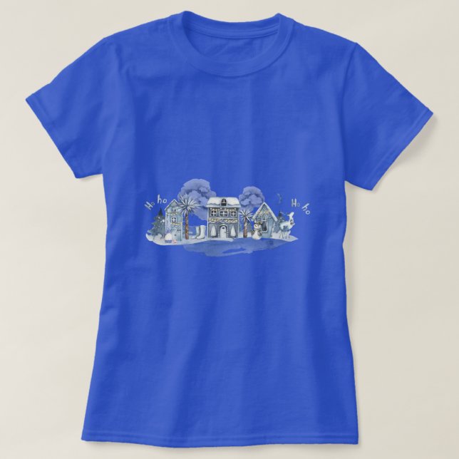 Winter-Wunderland-Dorf T-Shirt (Design vorne)