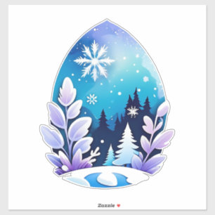 Winter-Wunderland-Ei-förmige Kunst Aufkleber