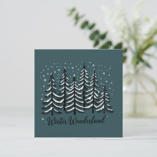 Winter-Wunderland-Feiertags-Wald Immergrüner Baum Einladung