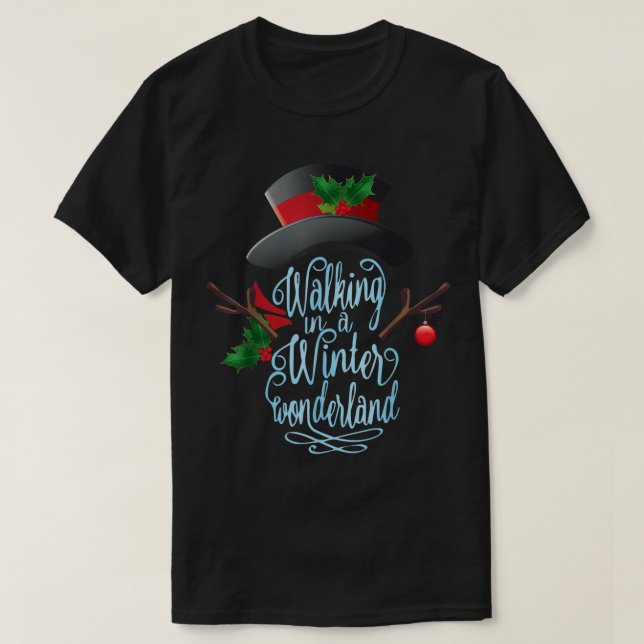 Winter-Wunderland-Feiertagskunst T-Shirt (Design vorne)
