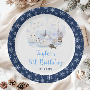 Winter-Wunderland Geburtstag Arktische Tiere Pappteller