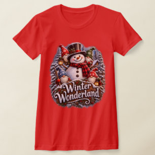 Winter-Wunderland-Gnome Schneemann T-Shirt
