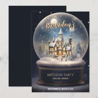 Winter Wunderland Kugel Glas Geburtstag Einladung