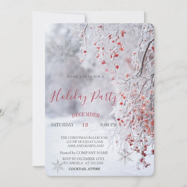 Winter Wunderland Landschaft Schnee Weihnachten Einladung (Vorderseite)