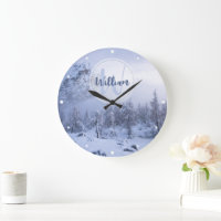 Winter Wunderland Nebel Fichtenwald Schneemonogram