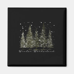 Winter Wunderland Pine Tree Natur Wandern Magnet