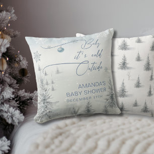 Winter Wunderland seine kalte Outdoor Boy Baby Dus Kissen