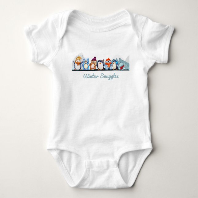 Winter Wunderland Tierfreunde Baby Strampler (Vorderseite)
