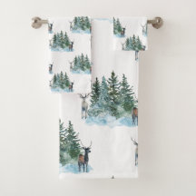 Winter-Wunderland-Wald Geweihe Kiefern