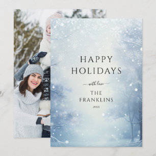 Winter-Wunderland-Wald-Weihnachtsfoto Feiertagskarte