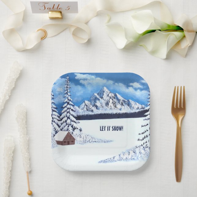Winter-Wunderlandschaft Pappteller (Hochzeit)