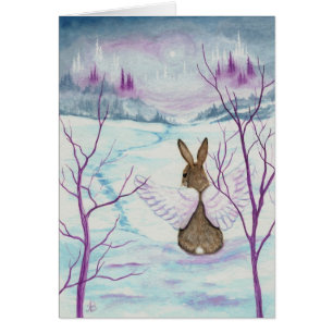 Winter wundert sich Kaninchen-Engels-Kunst durch