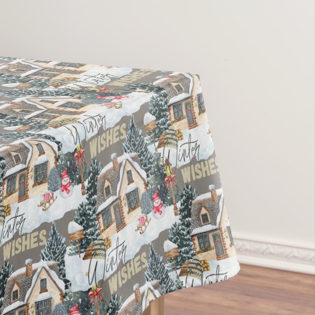 Winter-Wünsche Weihnachtsgeschenk für die Innenein Tischdecke (Beispiel)