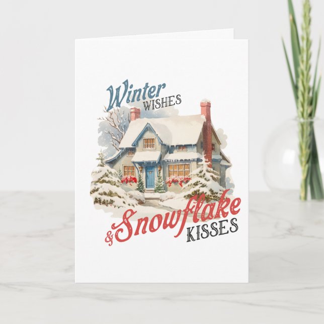 Winter wünscht feiertagskarte (Vorderseite)