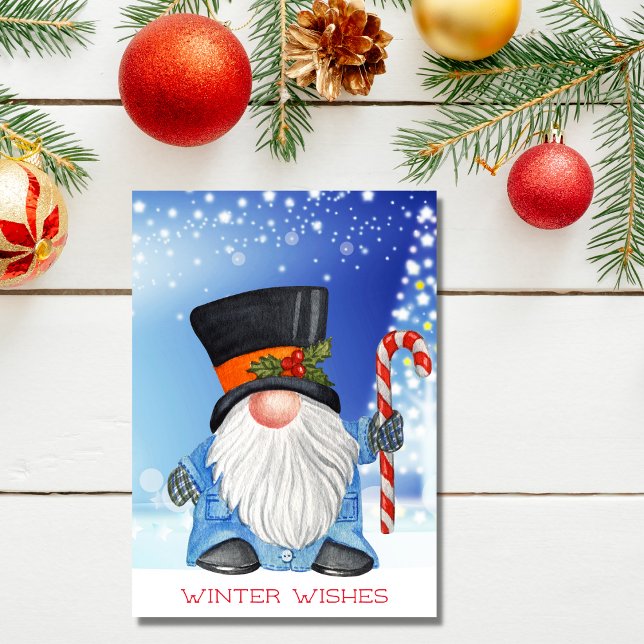 Winter wünscht Weihnachten Gnome Blau und Weiß (Von Creator hochgeladen)