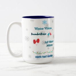 Winter wünscht Weihnachts-Tasse Zweifarbige Tasse