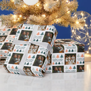 Winter wünscht Weihnachtsbäume Foto Geschenkpapier