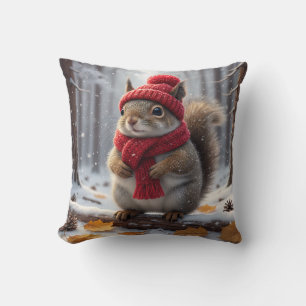 Winter-Wurfkissen mit Eichhörnchen Kissen