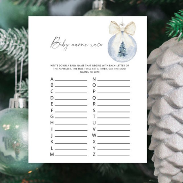 Winter xmas ball Baby Name Race (Von Creator hochgeladen)