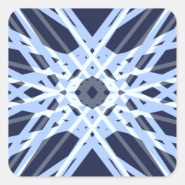 Winter Xmas Blue Gray Retro Geometrisches Muster Quadratischer Aufkleber