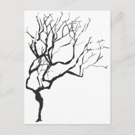 Winter Zeichne Minimalismus Winterbaum Postkarte