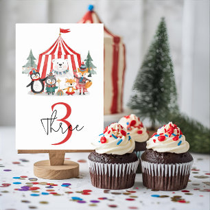 Winter-Zirkus-Geburtstag Tischnummer