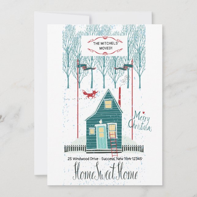 Winter Zuhause New Address Ankündigung (Vorderseite)