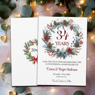 Winter zum 34. Hochzeitstag Save The Date