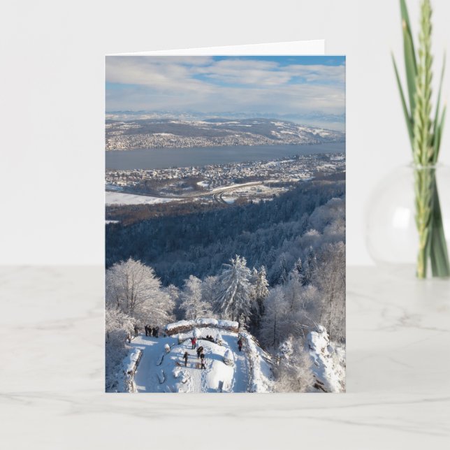 Winter Zürichs die Schweiz Feiertagskarte (Vorderseite)