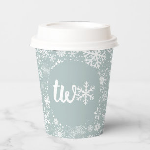 Winter Zweite Geburtstag Papier Cups Schneeflocke Pappbecher