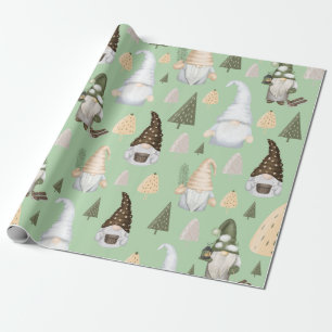 Winter-Zwerge grünes Geschenkpapier