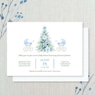 Winter-Zwillinge Jungen Baby Shower Einladung