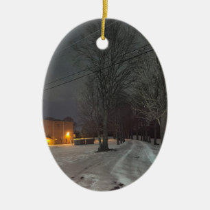 Winterabend Foto Ornament