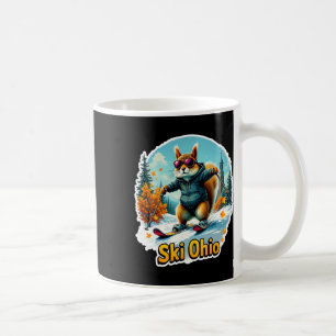 Winterabenteuer in Ohio Skifahren Eichhörnchen Kaffeetasse