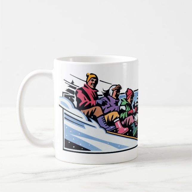 Winterabenteuer Keramik Tasse - Gemütliche Kochnis (Links)