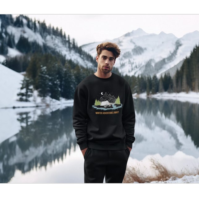 Winterabenteuer warten! Winter Camp Sweatshirt (Von Creator hochgeladen)