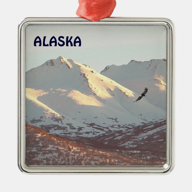 Winteradler Silbernes Ornament (Vorne)