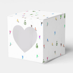 Winteralpine Skifahrer Skispass Geschenkschachtel