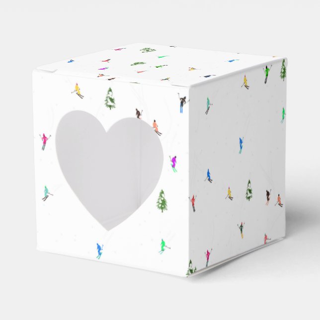 Winteralpine Skifahrer Skispass Geschenkschachtel (Vorderseite)