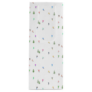 Winteralpine Skifahrer Skispass Geschenktüte Für Weinflaschen