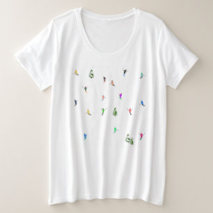 Winteralpine Skifahrer Skispass Große Größe T-Shirt