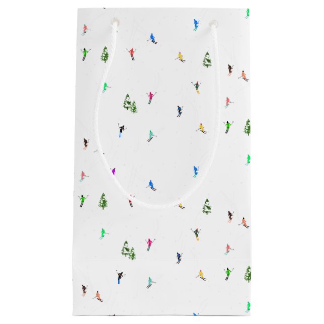 Winteralpine Skifahrer Skispass Kleine Geschenktüte (Vorderseite)