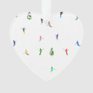 Winteralpine Skifahrer Skispass Ornament