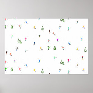 Winteralpine Skifahrer Skispass Poster