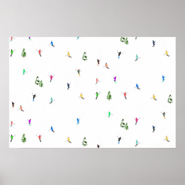 Winteralpine Skifahrer Skispass Poster (Vorne)