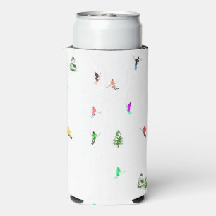 Winteralpine Skifahrer Skispass Selters Dosenkühler