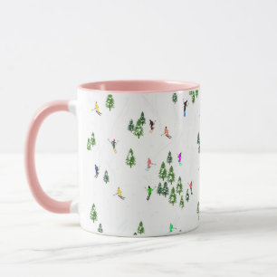 Winteralpine Skifahrer Skispass Tasse