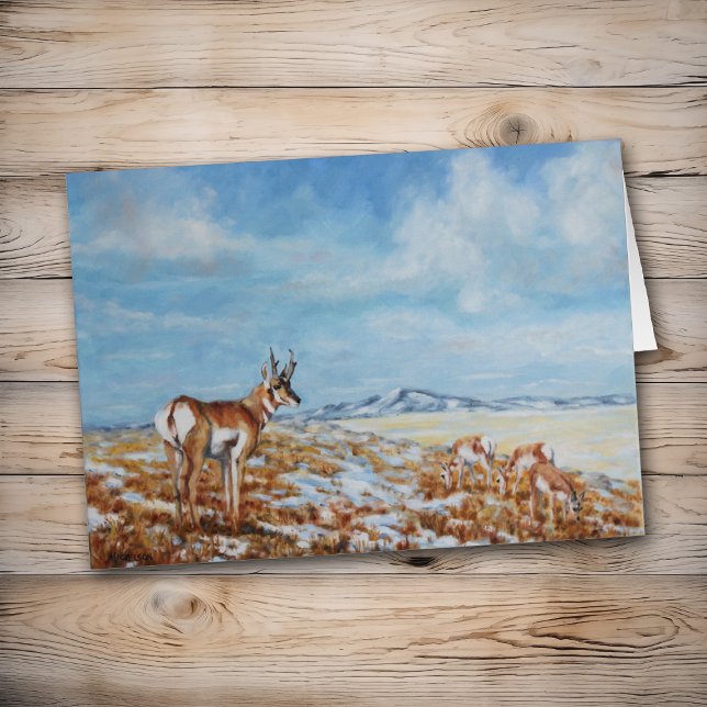 Winterantelope in Wyoming Grußkarte (Von Creator hochgeladen)