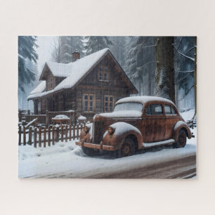 Winterantikes Autopräzzel Puzzle