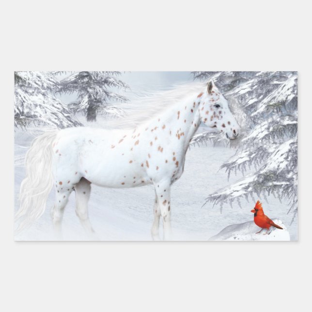 Winterappaloosa Rechteckiger Aufkleber (Vorderseite)